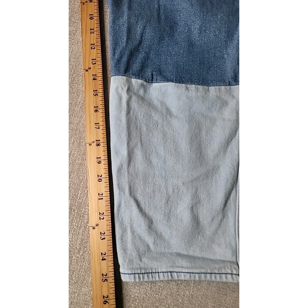 Hollister  Patchwork Jeans Ultra High Rise Ankle Mom Jeans 15 R Multi Blue - Picture 7 of 11